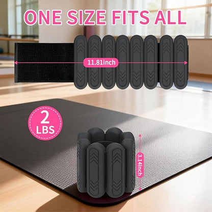 Wrist & Ankle Weights for Women Men, 1lb/2lb/4lb Set of 2 - Adjustable Wearable Weighted Bands, Waterproof Silicone Arm & Leg Weights for Pilates, Yoga, Walking, Dance, Home Workout & Gym