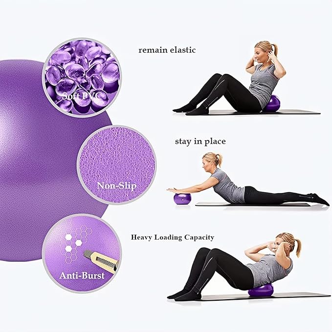 Small Pilates Ball 9 Inch Small Exercise Ball Mini Workout Yoga Balls for Gym Yoga, Core Training, Fitness, Workout, Stability, Improves Balance