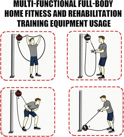 Endless Rope Trainer,Adjustable Resistance Trainer Machine, Suspension Endless Rope Pulley System,Closed-Loop Nylon Rope,Home Gym Equipment for Grip, Arms, Back and Body Coordination Exercises