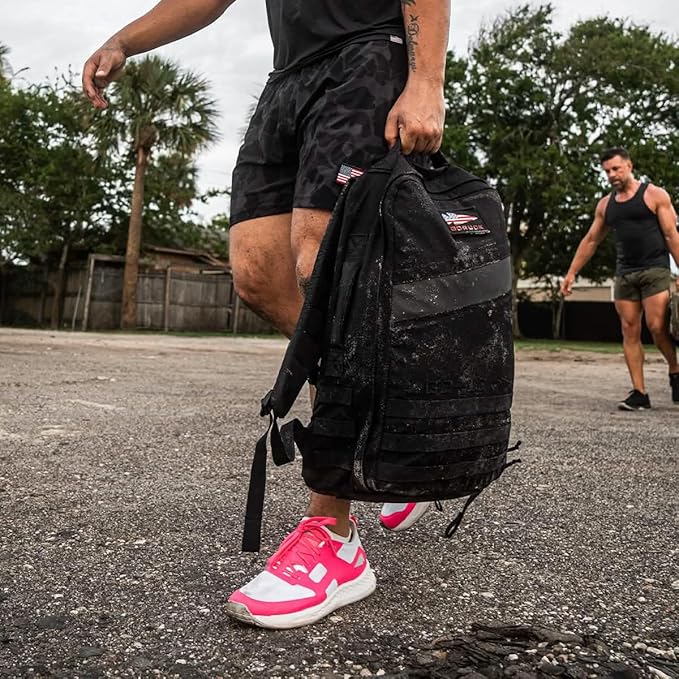 GORUCK Rucker 4.0 25L Black - Purpose Built Rucking Backpack, Military Weight Training Rucksack w/Ruck Plate Pocket and Extra Padded Straps