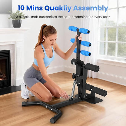 RELIFE REBUILD YOUR LIFE Deep Squat Machine, Adjustable Height Glute Trainer for Women, Core & Leg Workout Equipment for Home Gym, Butt & Thigh Toner