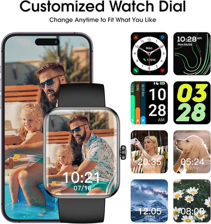 Fitness Tracker Watch, Step Tracker with Heart Rate, Blood Oxygen Sleep Monitor, IP68 Waterproof Pedometer, Step Calorie Counter, Health Fitness Watch for Sports, Activity Tracker for Women Men