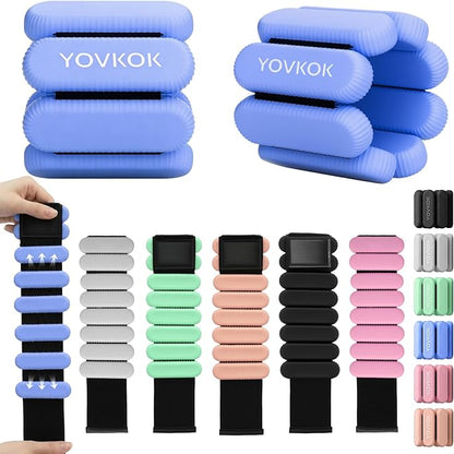 Wrist Weights, Silicone Adjustable Ankle Weights for Women Men - Strengthen Arms and Legs Ideal for for Home Gym Workout, Running, Yoga, Pilates, Barre, Exercise, Strength Training