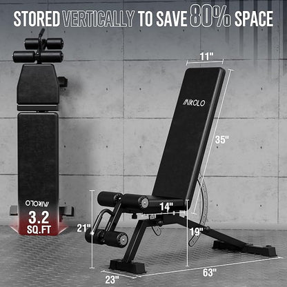 Mikolo Smith Machine with Weight Stack, Power Cage Home Gym System with LAT Pulldown & Cable Crossover, Multi-Functional Trainer with Dual Pulley System, Includes 10+ Free Attachments