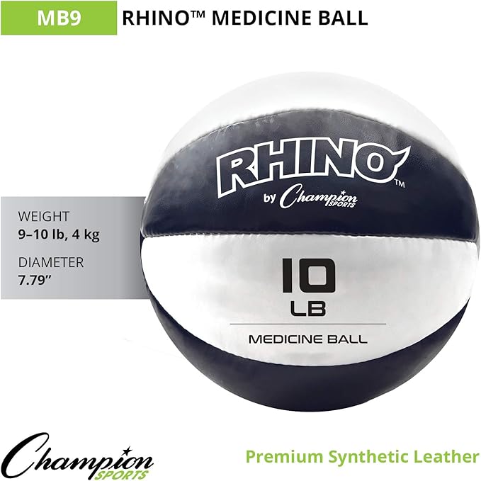 Champion Sports Leather Medicine Balls – Durable Weighted Balls for Strength, Core & Conditioning Training