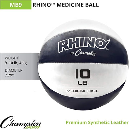 Champion Sports Leather Medicine Balls – Durable Weighted Balls for Strength, Core & Conditioning Training