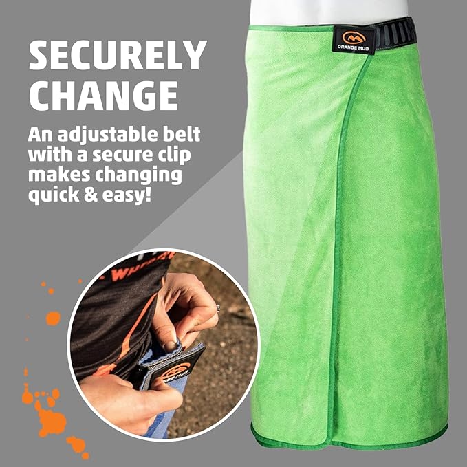 Orange Mud Transition & Seat Wrap V2.0, Automotive Seat Cover, Changing Kilt, and Multipurpose Towel (Lime Green)