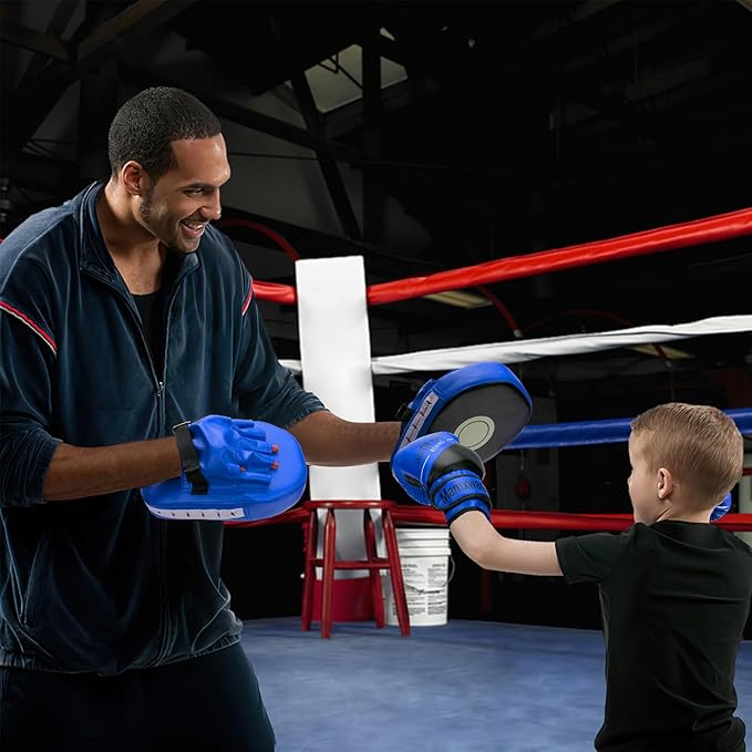 3-in-1 Boxing Gloves and Punching Mitts Set for Kids, Sports Boxing Gloves Boxing Pads with Hand Wraps, Kids Boxing Equipment Set for MMA, Karate, Muay Thai, Taekwondo