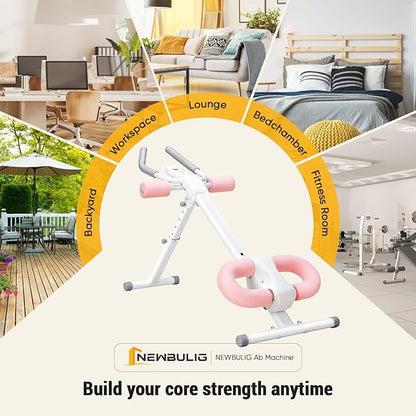 NEWBULIG Ab Machine, Abs Workout Equipment for Home Gym, Adjustable Ab Trainer Machine for Stomach Workout, Foldable Abdominal Trainer