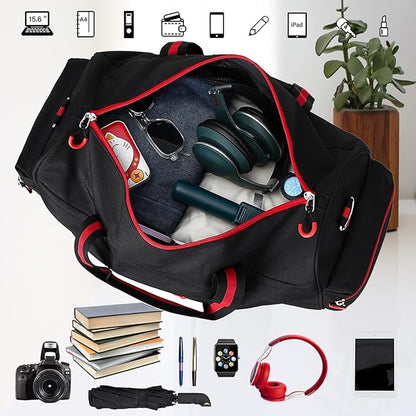 Gym Bag for Women and Men 35L Small Travel Bag for Sports, Gyms and Weekend Getaway with Wet Clothes Compartments Mini Heavy Duty Duffel Bag