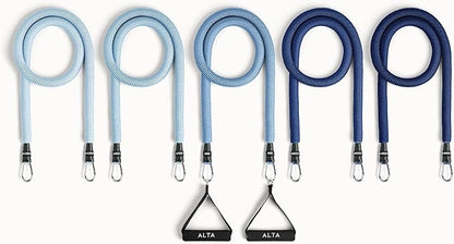 ALTA Resistance Tube Bands for Women - Full Kit Resistance Bands for Working Out with Handles, Ankle Straps, Door Anchor – Home Workout Bands for Physical Therapy, Pilates Long Exercise Bands Set