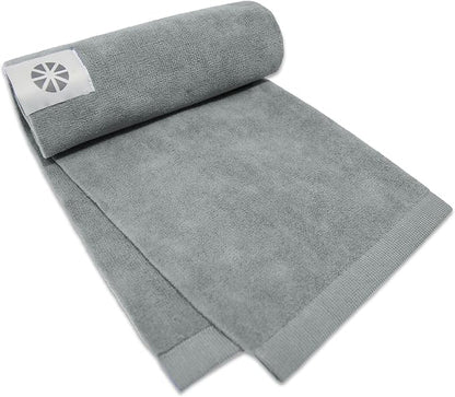 MICRODRY Wonder Towel - Ultra Absorbent Luxury Fitness Workout Towel, Microfiber Cooling Towel for Face and Neck, Quick Drying, Soft to Touch, Exercise at Home or Gym, Great for Yoga,16x28, Light Grey