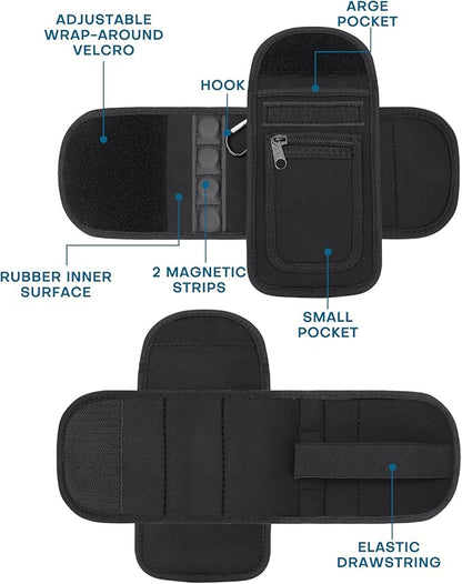 Magnetic Gym Water Bottle Bag – Instantly Attach to Metal Devices, Racks & Machines, Fits 18–40oz Bottles, Gym Accessories with Phone Pocket & Key Clip for Men & Women