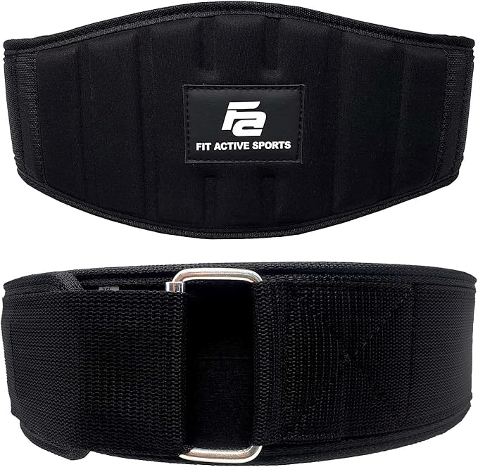 Fit Active Sports Professional Neoprene Weight Lifting Belt for Men and Women | Durable, Comfortable, and Fully Adjustable with Buckle | Maximum Back Support and Injury Prevention