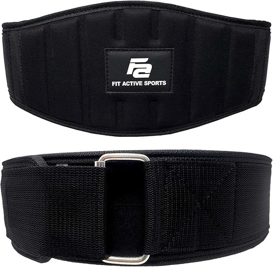 Fit Active Sports Professional Neoprene Weight Lifting Belt for Men and Women | Durable, Comfortable, and Fully Adjustable with Buckle | Maximum Back Support and Injury Prevention