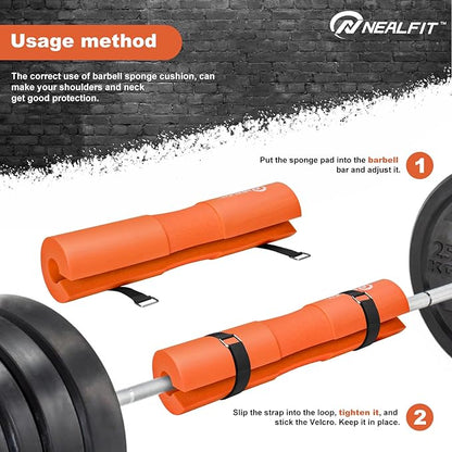 Barbell Pad Squat Pad for Squats—Squat Bar Pad—Great for Weightlifting,Lunges and Hip Thrusts—Foam Sponge Pad—Fit Standard and Olympic Bars Perfectly