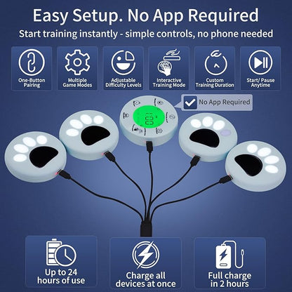 Reaction Training Light Kit, Hand Eye Coordination Reflex Training Pods, Quick Reaction Agility Training Lights Games for Athletes, Physical Therapists & Fitness Trainers Sports