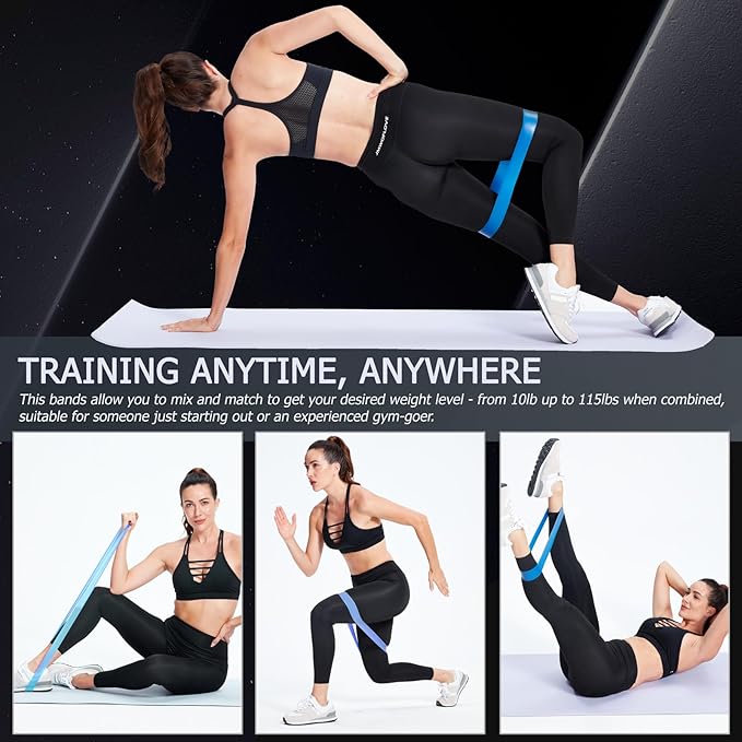 5 Pcs Loop Resistance Bands, Exercise Bands for Women Men, mini Excercise Bands for Working Out, Workout Bands for Fitness, Stretching, Strength Training, Physical Therapy