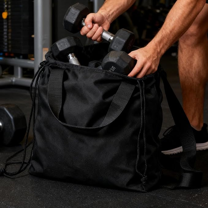Gym Bag, Drawstring Dumbbell Carry Case with Adjustable Strap, Duffle Bag for Fitness, Training, Camping, Workout, Swimming, Dumbbells 1–20 LBS