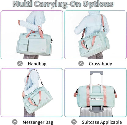 FIORETTO Women's Gym Duffle Bag with Shoes Compartment, 30L Capacity, Ideal for Travel, Gym, Sports, Duffel, Weekender