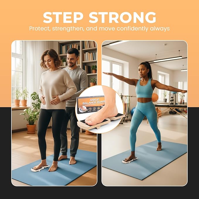 Ankle Balance Board & Foot Strengthener – Single Leg Stability Trainer for Physical Therapy, Sprain Recovery, Plantar Fasciitis Relief & Balance Training