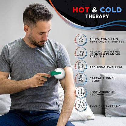 PRIME Fitness Cold Massage Roller Ball | Cold Therapy | Ice Roller Ball with Handle | cryo Stick | Relieve Muscle Pain (Green)