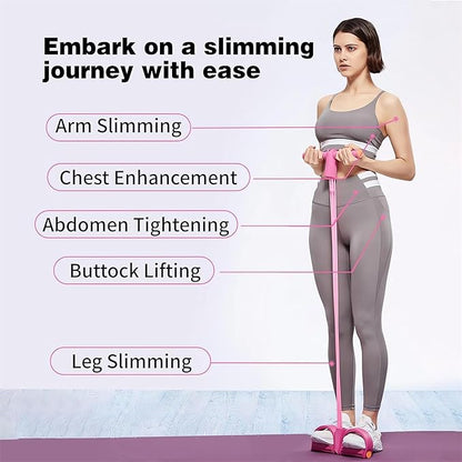 21 Fitness Resistance Bands-4 Tube Pedal Ankle Puller - 2023 New Sit up Leg Stretch Rope Exercise Bands with Handles, Stretching Workout Fitness Bands for Arm Weights Exercise Equipment