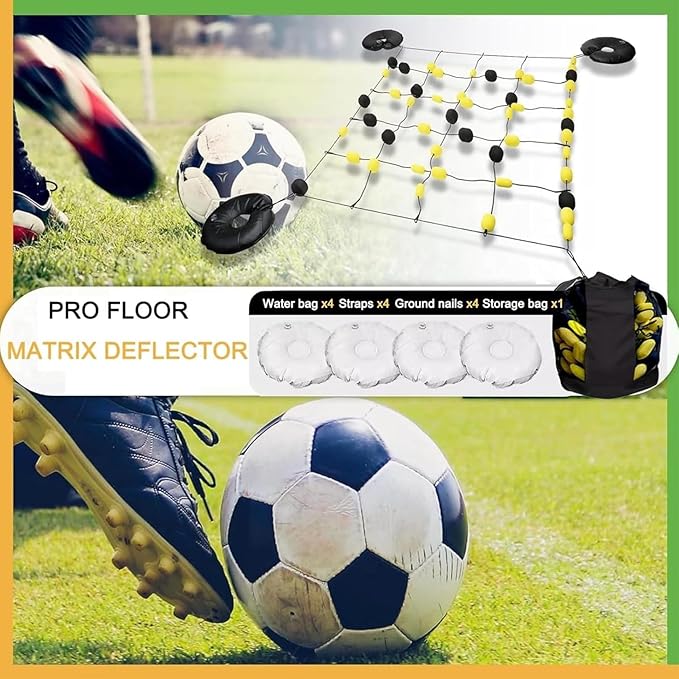 Soccer Goalkeeper Rebound Board – Grade Deflector with Multiple Angles | Reflex Training for Agility; Reaction Speed | 2.8x2m/1.6x2m Floor Matrix for Goalkeeper Training