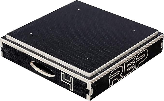 Rep Wooden Plyo Box | Stackable Jump Platforms for Home Gym Workouts | Multiple Height Options from 4, 6.8 and 12" Exercise Step Up Boxes for CrossFit & Plyometric Training | Durable Fitness Equipment
