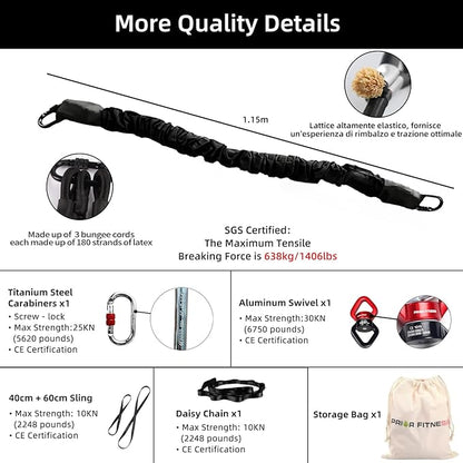 PRIOR FITNESS Bungee Fitness Set Yoga Bungee Cord Rope Resistance Air Dance Rope Exercise Fitness Home Gym Professional Training Equipment
