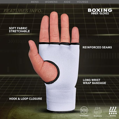 Farabi Quick Wraps Gloves Gel Paded Hand Wraps Adult MMA Boxing Muaythai Bandages Hand Protector 80cm Meter Wrist Support Strap Pair