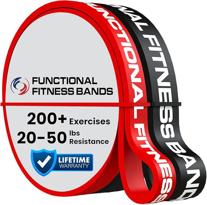 Pull Up Assist Bands Set by Functional Fitness. Heavy Duty Resistance and Assistance Training Band