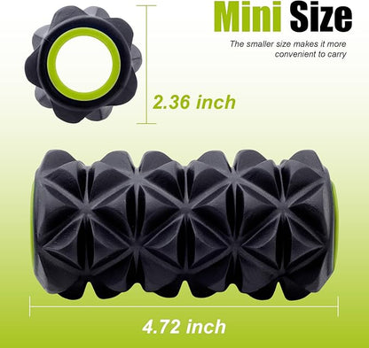 Back Roller Wheel - 5 Pack Yoga Foam Roller for Physical Therapy & Back Stretcher, Deep Tissue Massage for Pain Relief & Stretching | Green.