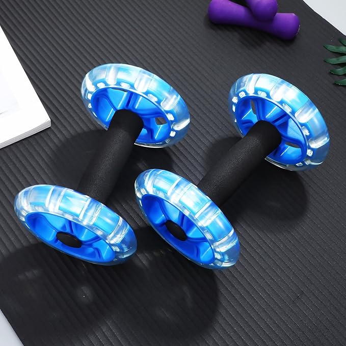 VICASKY Twin-wheel Fitness Roller Ab Wheel Core Strength Trainer for Men Women with Blue Sturdy Design for Home Gym Abdominal Exercise and Weight Loss Equipment