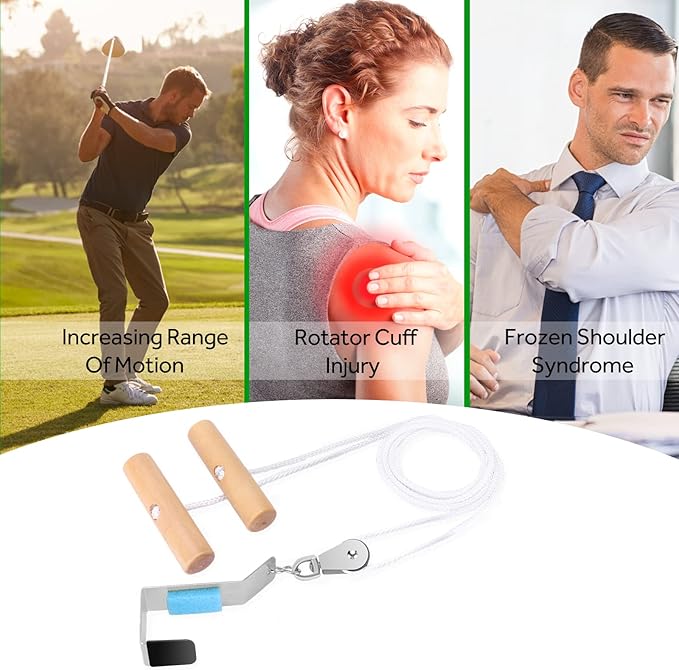 Shoulder Pulley,Over The Door Rehab Exerciser for Physical Therapy & Rotator Cuff Recovery