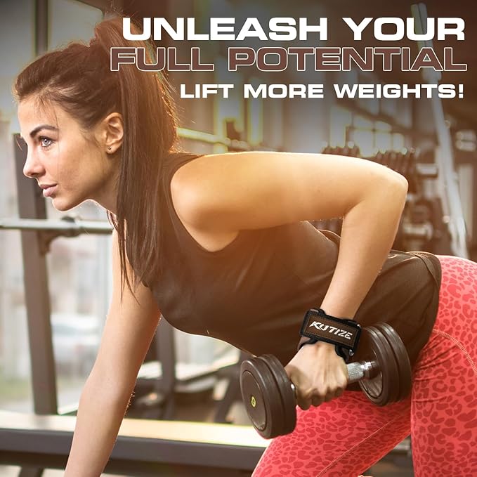 Lifting Straps, Weight Lifting Wrist Wraps for Weightlifting, Heavy Powerlifting, Deadlifts, Rows, Pull Ups, Adjustable Neoprene Padded Gym Workout Strength Training Wrist Hooks for Men/Women