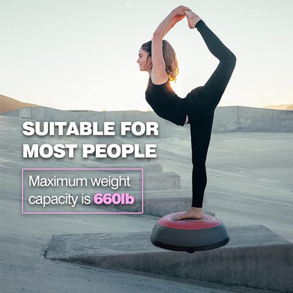 Balance Ball Balance Trainer 660Lbs Weight Capacity, IFAST 23" Half Ball with Resistant Band, Anti Burst Design, Anti-Slip Surface for Home Gym Core Ab Training Yoga Fitness Stability Workout with Foot Pump