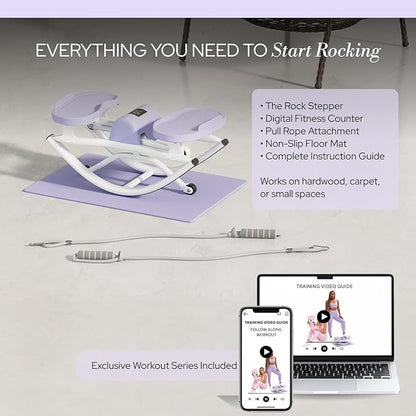 The Rock Stepper - Side to Side Rocking Stepper Machine for Home Workouts - Low Impact Indoor Cardio Leg Glute and Core Training - Quiet Compact Step Rocker Exercise Equipment