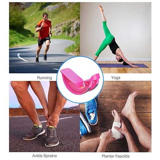 Foot Rocker Calf Stretcher Ankle Plantar Board for Achilles Tendonitis, Muscle Stretch, Feet and Shin Splint Pain Relief - Improve Calf Flexibility, Ankle Mobility - Rose