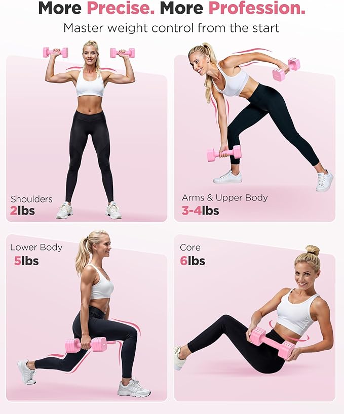 FEIERDUN 5-in-1 Adjustable Dumbbell Set of 2, 12LBS/20LBS Hand Weights for Women, Men, 1s-Adjust Dual-Stable Dumbbell Set for Women Home Gym & Outdoor