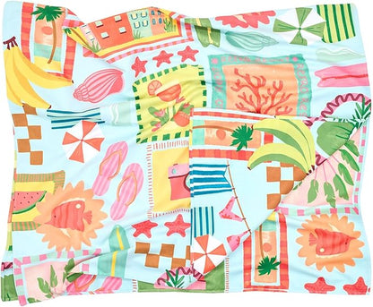Dock & Bay Beach Towel - Quick Dry, Sand Free - Compact, Lightweight - 100% Recycled - Includes Bag - Wish You were Here - Extra Large (200x90cm, 78x35)