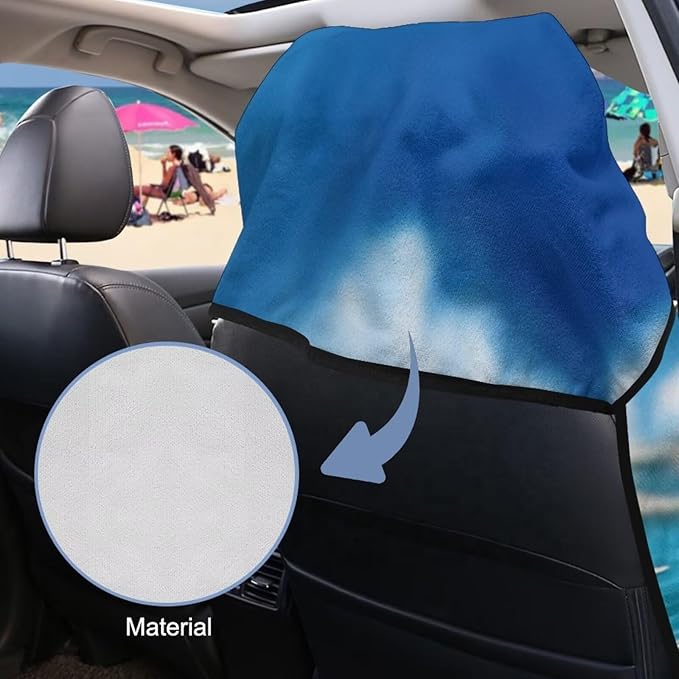 Bulopur Tropical Sea Turtle Beach Towel Soft Sand Free Sweatproof Car Seat Cover Towel for Yoga Mat Non-Slip Breathable Washable Sweat Towels Fits for SUV Sedan Truck