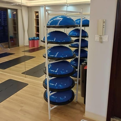 Balance Ball Half Rack 3/5/6/7 Tiers, Iron Half Exercise Balls Holder for Yoga Ball, Home Gym Studios Standing Balls Balance Trainer Shelf