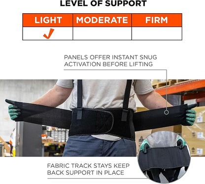 Ergodyne ProFlex 1650 Elastic Back Support Belt, Adjustable, Removeable Straps