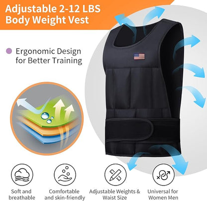 Adjustable Weighted Vest for Men Women,2-30 Lbs Adjustable Weighted Vest with Straps Womens Running Weight Vest for Walking Strength Training Fitness