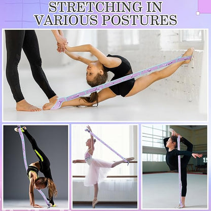 Stretch Strap for Kids Elastic Gymnastic Stretching Ballet Dance Band with 8 Loops Adjustable Exercise Training Resistance Strap for Children Stuff Pilates Latin Yoga Equipment