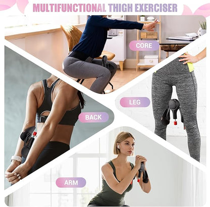 Thigh Trainer for Women, 15-70LB Adjustable Resistance Inner Thigh Exerciser for Pelvic Floor Muscle Repair, Thigh Workout Kegel Exercise Equipment for Shaping, Yoga & Weight Loss at Home Gym