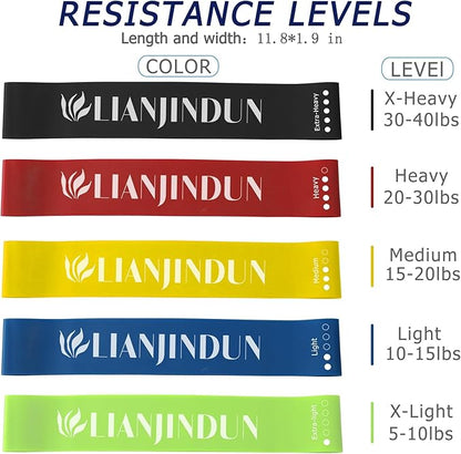 5 Pcs Loop Resistance Bands, Exercise Bands for Women Men, mini Excercise Bands for Working Out, Workout Bands for Fitness, Stretching, Strength Training, Physical Therapy