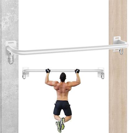 36" Heavy Duty Pull Up Bar Wall/Joist Mounted, 600 LB Capacity, Multi-Grip Bar for Garage & basement rafter Use - All-in-One Workout Station with Carabiners & Space-Saving Design