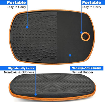 Office Standing Desk Anti Fatigue Mat Wooden Wobble Balance Board Stability Rocker Ergonomically Engineered for Stand Up Desks Desk Riser Workstation